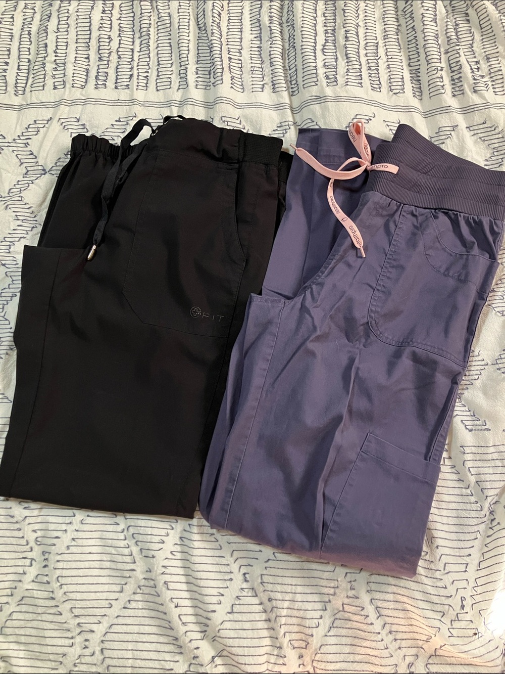 FIT & Health Pro Jogger Scrub Pants Lot Bundle Black Purple Size XS Small